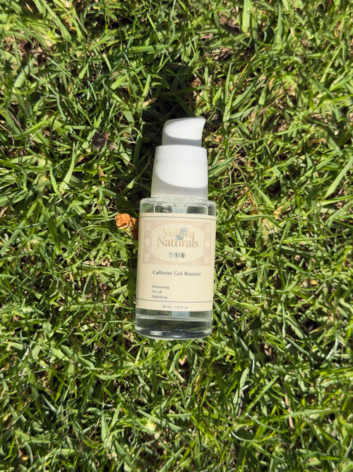 Caffeine Gel Booster gel texture — lightweight refreshing eye treatment by Velora Naturals